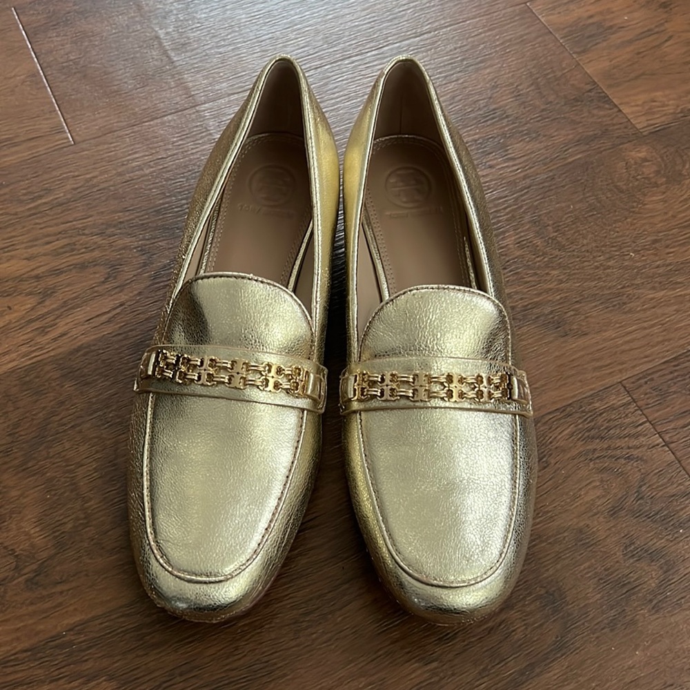 Gold Tory Burch loafer
